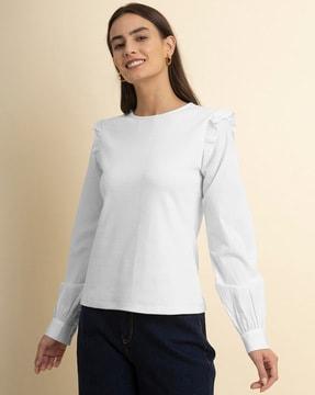 slim fit round-neck top