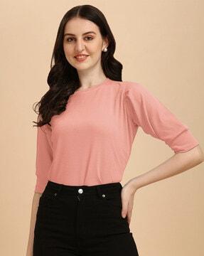 slim fit round-neck top