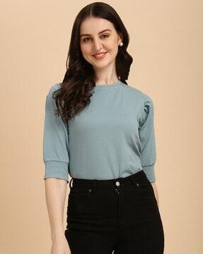 slim fit round-neck top