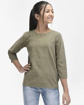 slim fit round-neck top