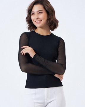 slim fit round-neck top