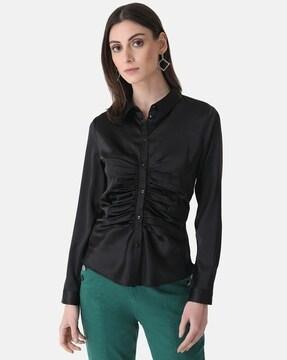 slim fit ruched shirt