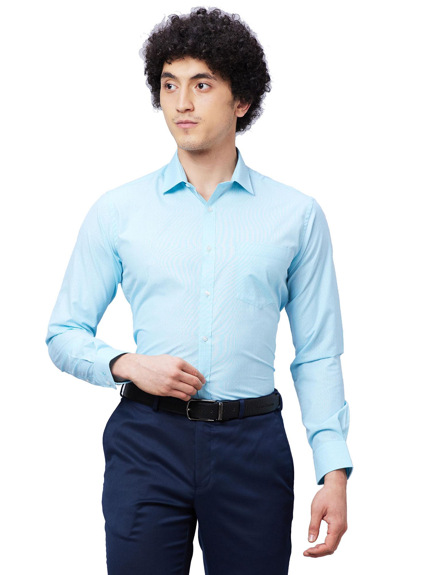 slim fit self design medium green shirt