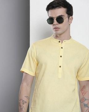 slim fit shirt with band collar