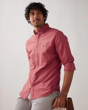 slim fit shirt with button-down collar