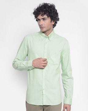 slim fit shirt with button-down collar