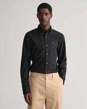 slim fit shirt with button-down collar