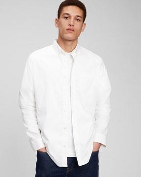 slim fit shirt with button-down collar