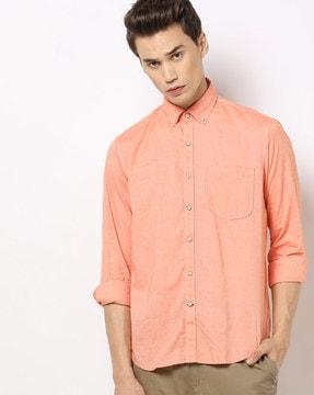 slim fit shirt with button-down collar