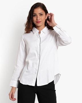 slim fit shirt with concealed placket