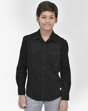 slim fit shirt with flap pockets