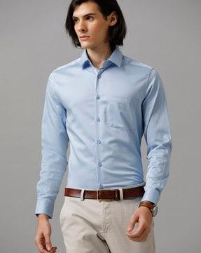 slim fit shirt with front patch-pocket