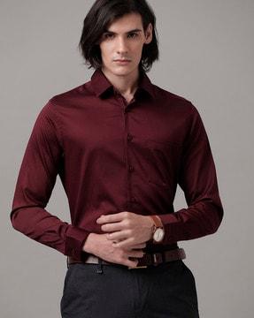 slim fit shirt with front patch-pocket