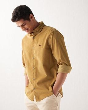 slim fit shirt with logo embroidery