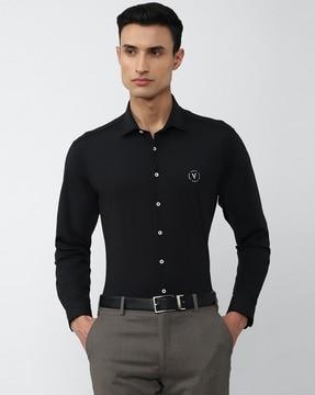 slim fit shirt with logo print