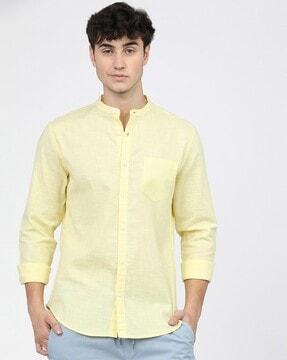 slim fit shirt with mandarin collar