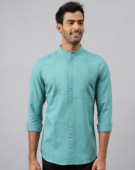 slim fit shirt with mandarin collar