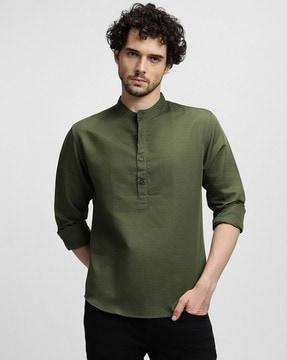 slim fit shirt with mandarin collar