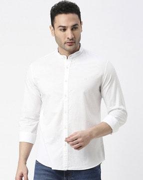 slim fit shirt with mandarin collar