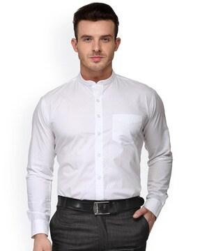 slim fit shirt with mandarin collar