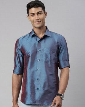slim fit shirt with patch pocket 