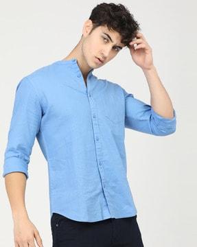 slim fit shirt with patch pocket