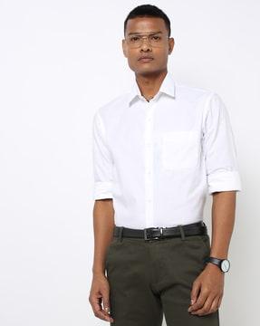 slim fit shirt with patch pocket