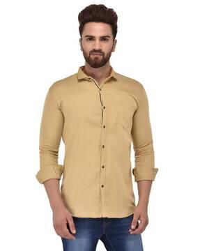 slim fit shirt with patch pocket