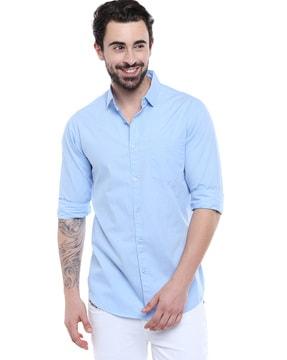 slim fit shirt with patch pocket