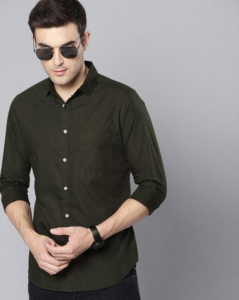 slim fit shirt with patch pocket