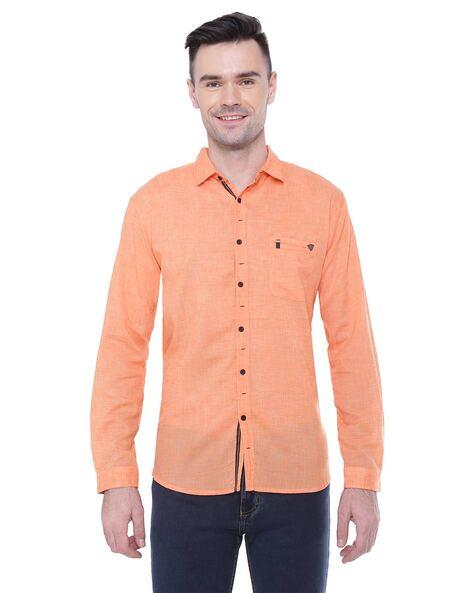 slim fit shirt with patch pocket