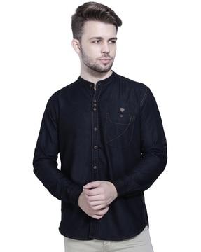 slim fit shirt with patch pocket