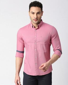 slim fit shirt with patch pocket