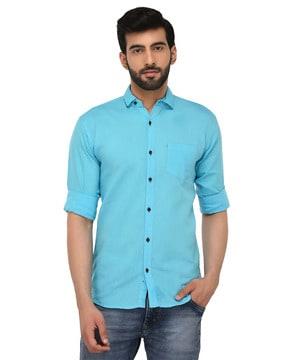 slim fit shirt with patch pocket