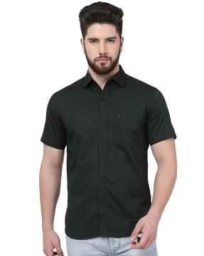 slim fit shirt with patch pocket