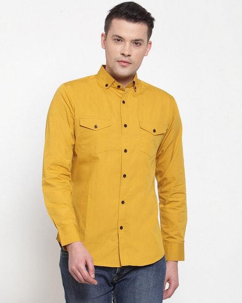 slim fit shirt with patch pockets