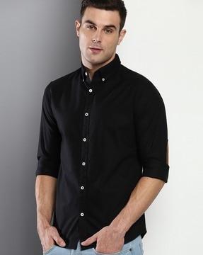 slim fit shirt with roll-up sleeve