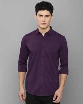 slim fit shirt with spread collar