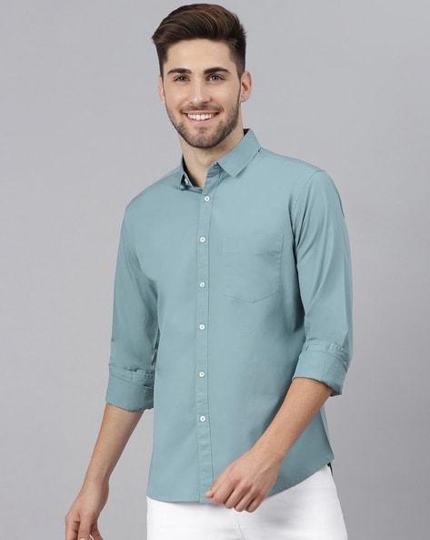 slim fit shirt with spread collar