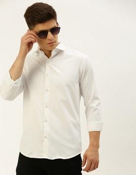 slim fit shirt with spread collar