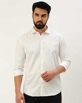 slim fit shirt with spread collar