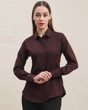 slim fit shirt with spread collar