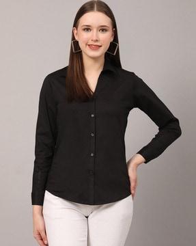 slim fit shirt with spread collar