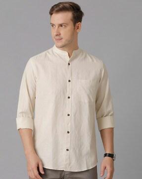 slim fit shirt with spread collar