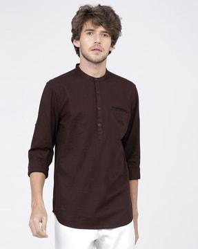 slim fit shirt with welt pocket