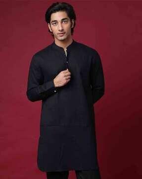 slim fit short kurta with full sleeves