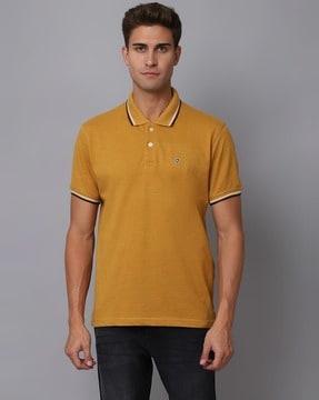 slim fit short-sleeve polo t-shirt