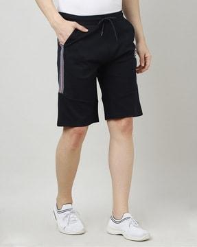 slim fit shorts with contrast taping