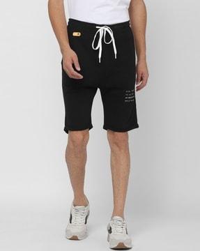 slim fit shorts with drawstring waist