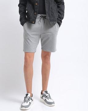 slim fit shorts with drawstring waist